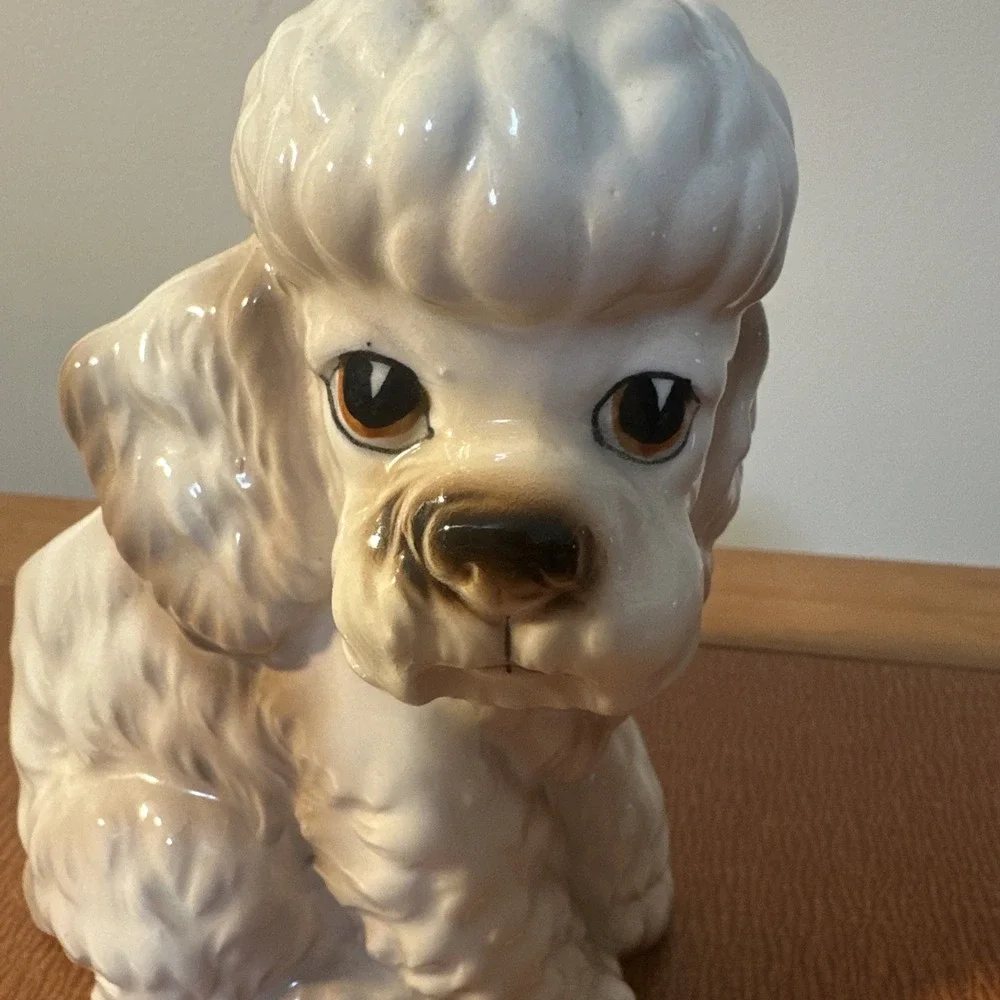 Precious Poodle Lefton Planter H-4906 Puppy Dog Eyes Home Decor Cream‎ And Brown